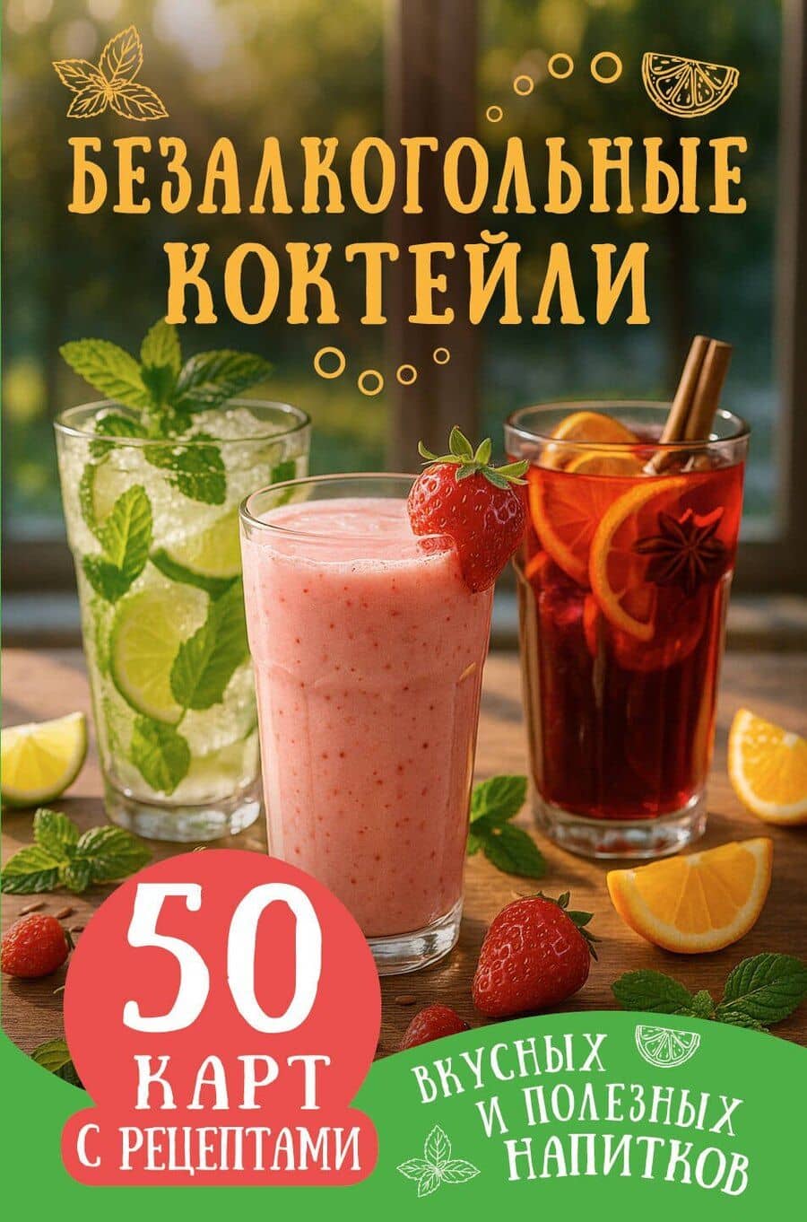 Безалкогольные коктейли. 50 карт с рецептами вкусных и полезных напитков