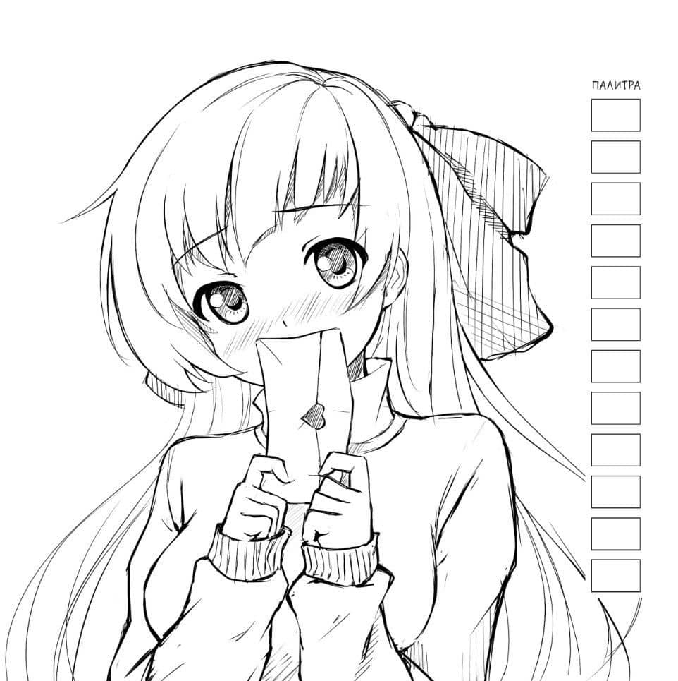 Anime! Раскраска для работы маркерами: 32 проекта с любимыми героями: Шаблоны для выкрасов к каждому рисунку (3)