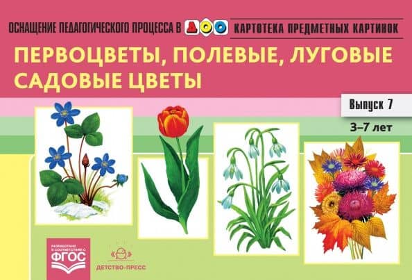 Картотека предметных картинок. Выпуск 7. 3-7 лет. Первоцветы, Полевые, Луговые, Садовые Цветы ФГОС — Наталия Валентиновна Нищева