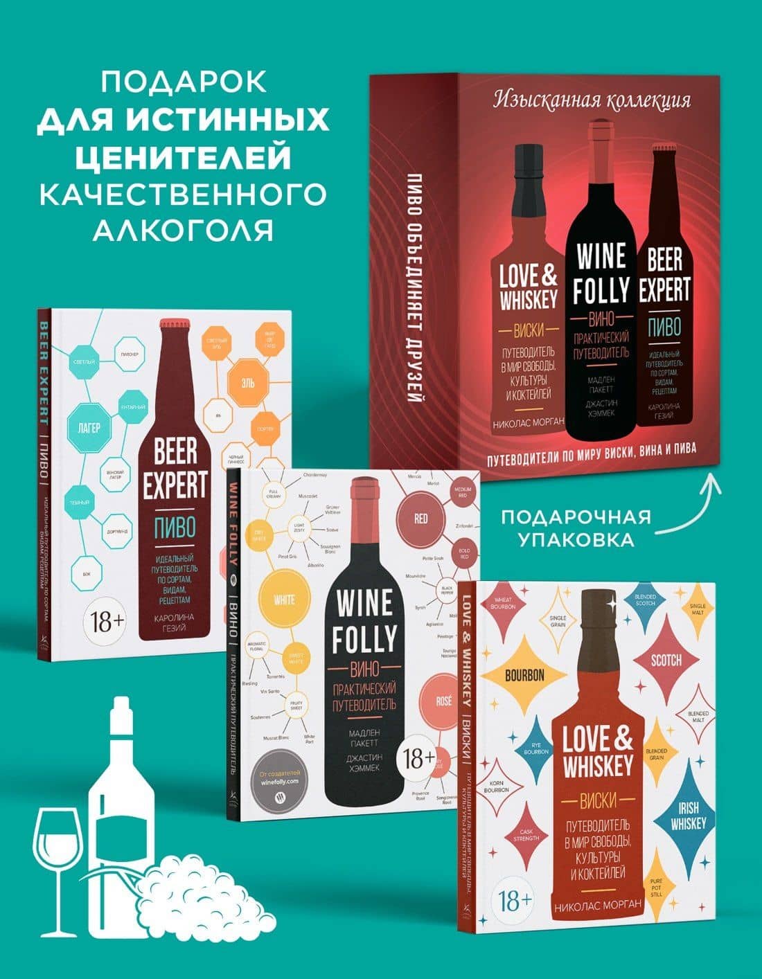 Изысканная коллекция. Путеводители по миру виски, пива и вина. Сборный комплект в коробе из 3-х книг — Николас Морган (3)