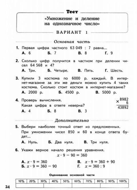 Математика. 4 класс. Тесты и самостоятельные работы для текущего контроля к учебнику М.И. Башмакова — Маргарита Геннадьевна Нефедова (2)