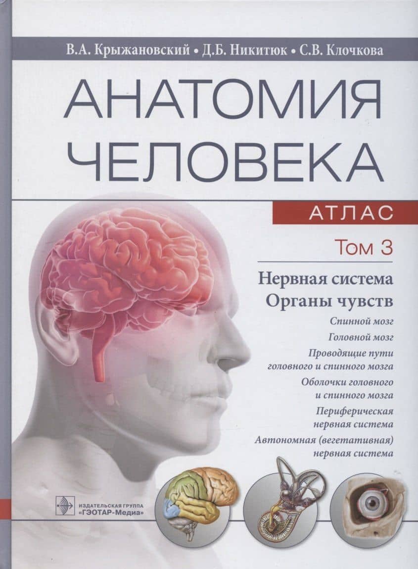 Анатомия человека. Атлас: учебное пособие. В 3-х томах. Том 3. Нервная система. Органы чувств