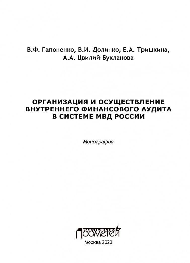 Организация и осуществление внутреннего финансового аудита в системе МВД — Е. А. Тришкина (2)