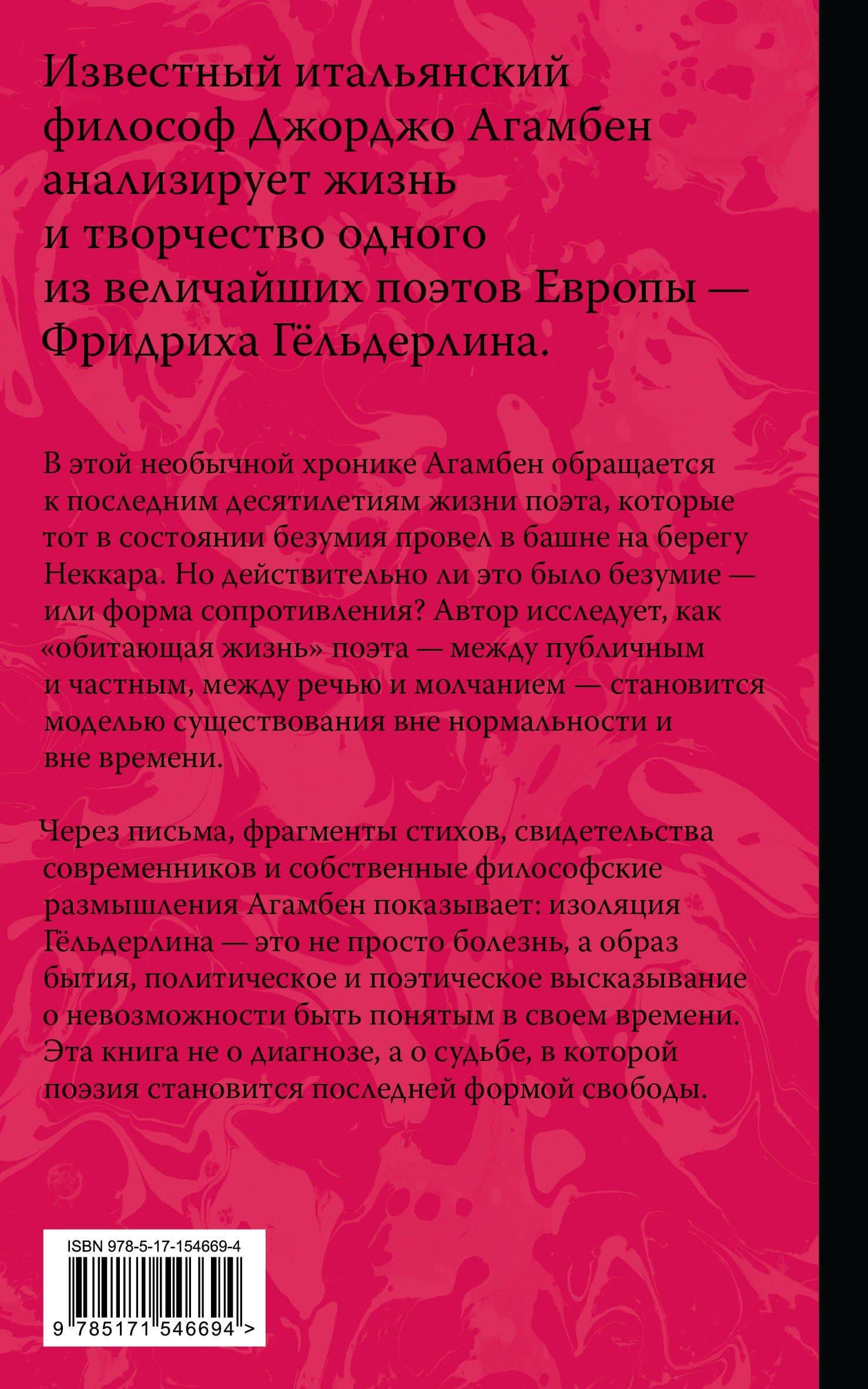 Безумие Гёльдерлина. Жизнь, поделенная надвое — Джорджо Агамбен (2)