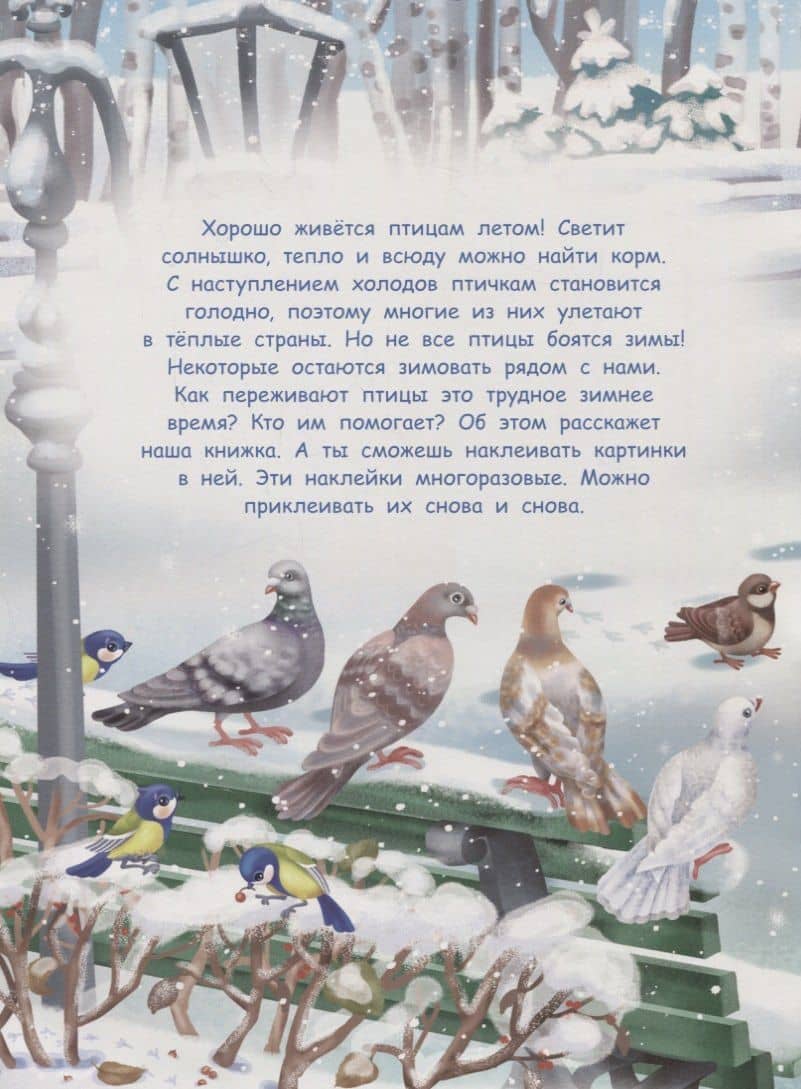Многоразовые наклейки. Птички зимой — О. Александрова (3)