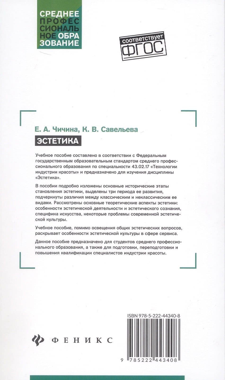 Эстетика. Учебное пособие — Елена Альбертовна Чичина (2)