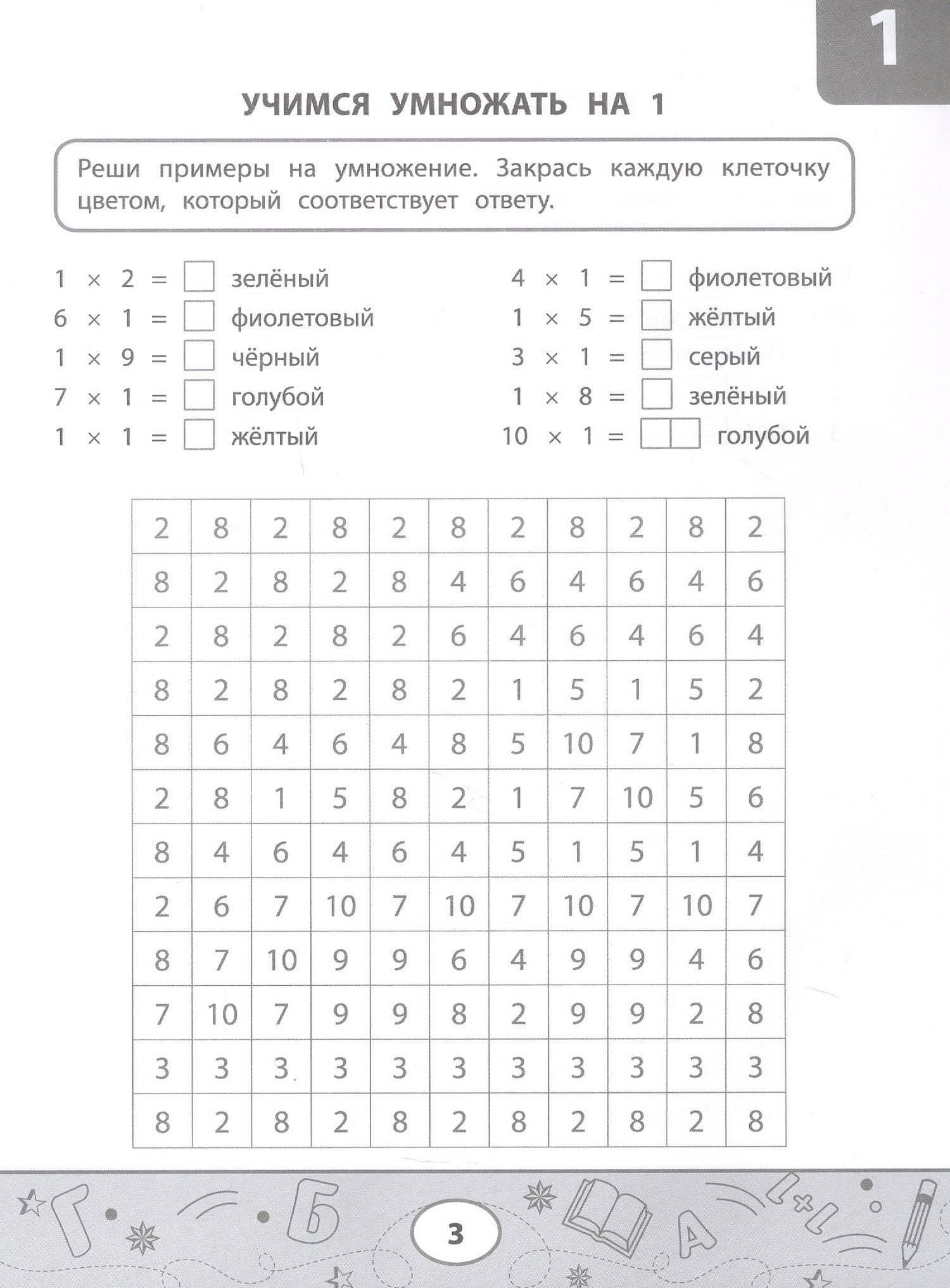 Математические тесты-раскраски: таблица умножения — Сергей Викторович Зеленко (2)