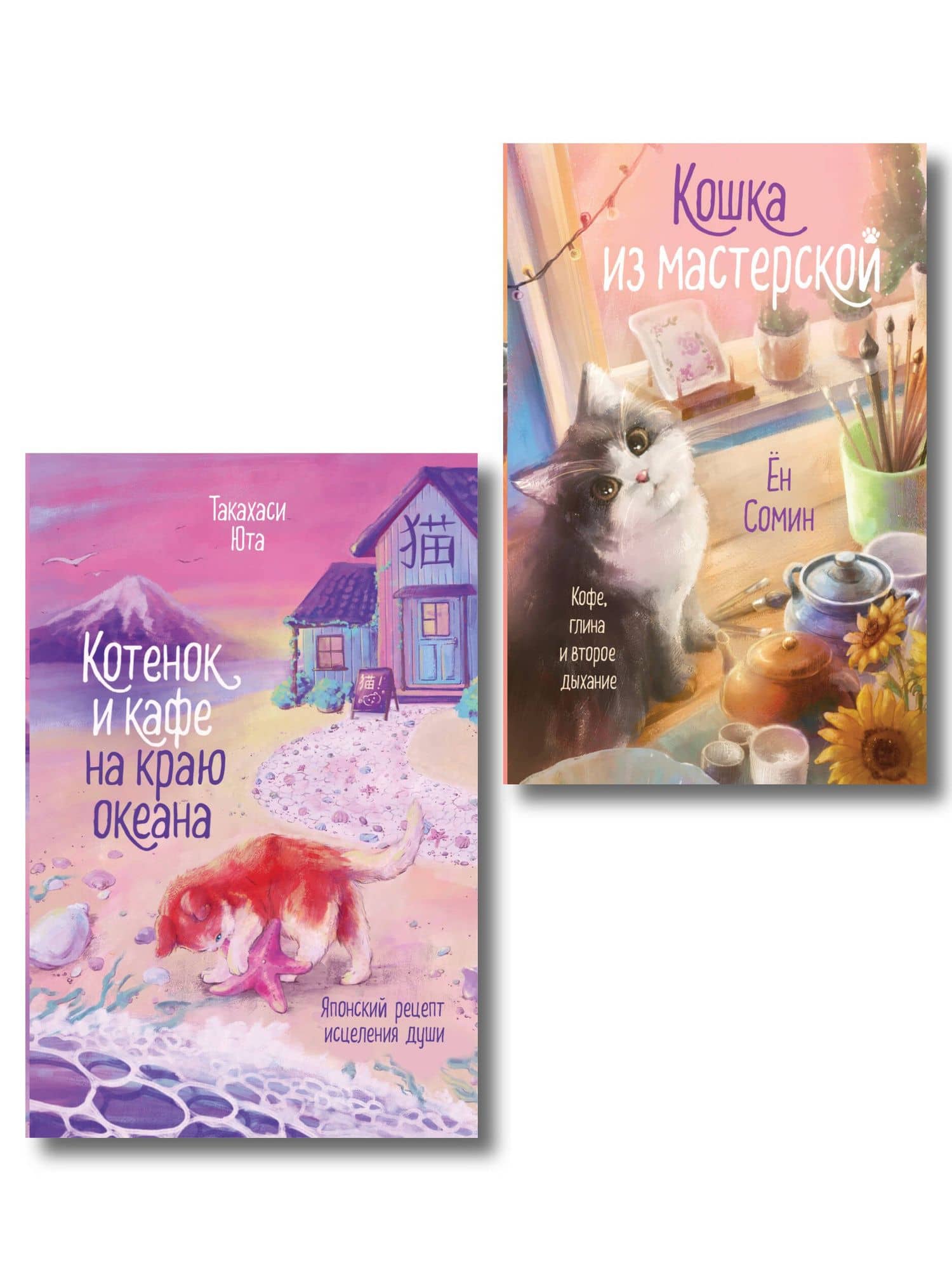 Комплект из 2-х книг: (Котенок и кафе на краю океана + Кошка из мастерской) — Сомин Ен