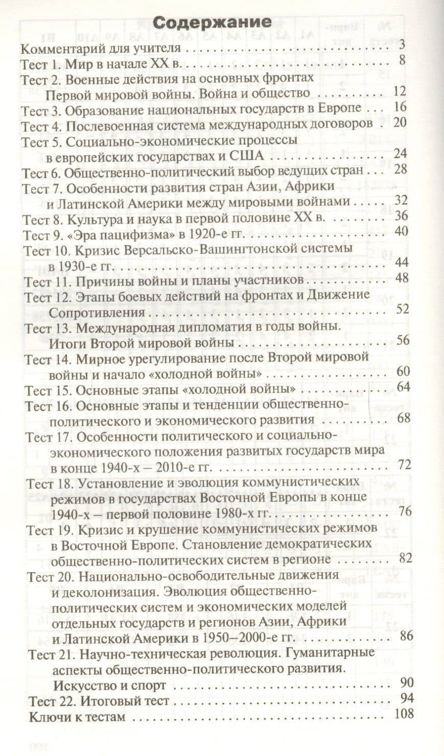 Всеобщая история. 11 класс. Контрольно-измерительные материалы. ФГОС — Катерина Владимировна Волкова (2)