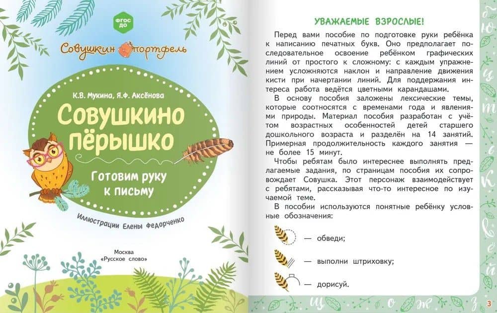 Совушкино перышко. Готовим руку к письму — Ксения Владимировна Мукина (2)