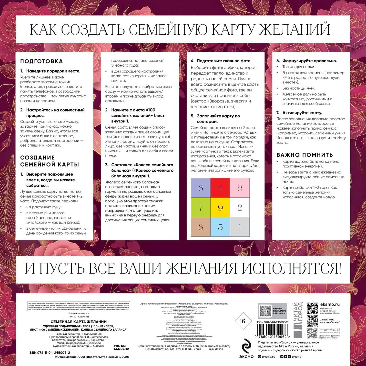 Семейная карта желаний. Удобный подарочный набор (150+ наклеек, лист "100 семейных желаний", колесо семейного баланса) (2)