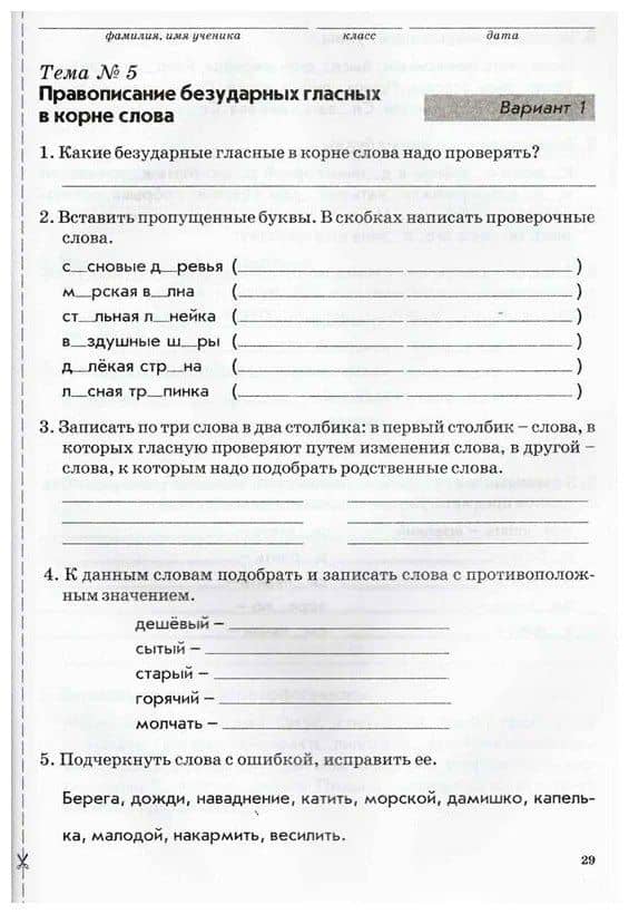 Русский язык. 3 класс. Зачетная тетрадь. Тематический контроль знаний учащихся. ФГОС — Надежда Голубь (3)