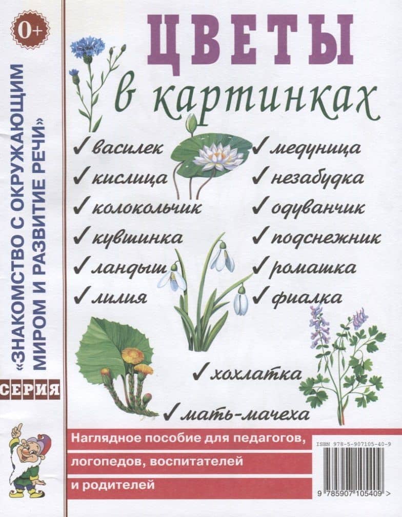 Цветы в картинках. Наглядное пособие для педагогов, логопедов, воспитателей и родителей