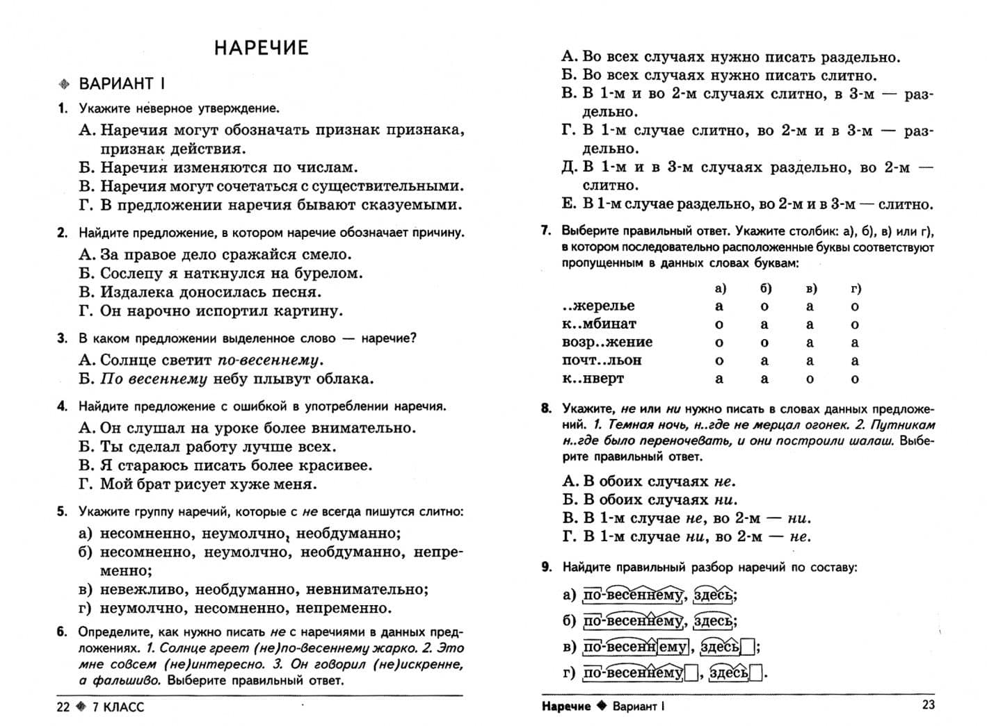 Русский язык. 7 класс. Тестовые задания для проверки знаний учащихся — Лидия Николаевна Иконницкая (2)