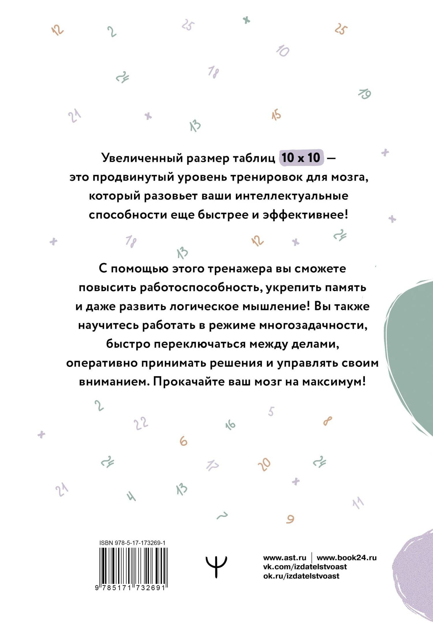 Большие таблицы Шульте 10х10. Интенсивный тренинг для мозга на 1 месяц. Отбивки: память, внимание, интеллект — Антон Могучий (2)