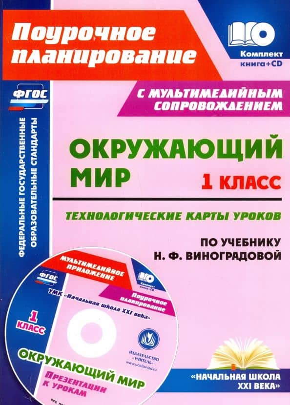 Окружающий мир. 1 класс. Технологические карты уроков по учебнику Н.Ф.Виноградовой. ФГОС (+CD) — Наталья Викторовна Лободина
