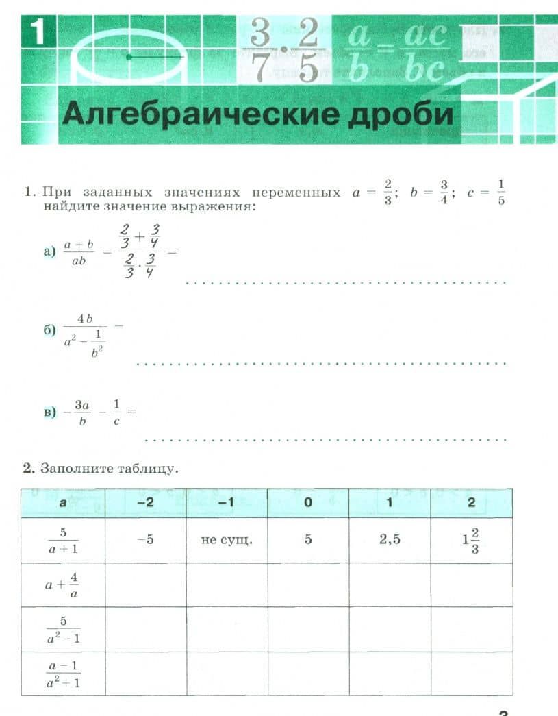 Алгебра. 8 класс. Рабочая тетрадь. В 2-х частях. Часть 1. ФГОС — Светлана Станиславовна Минаева (2)