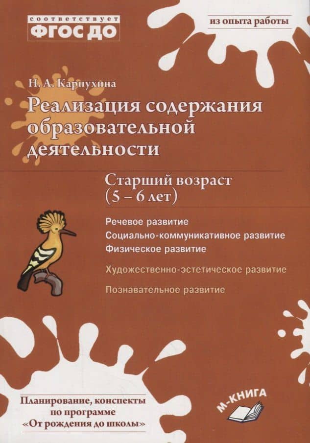Реализация содержания образовательной деятельности. Старший возраст (5–6 лет). Речевое развитие, социально-коммуникативное развитие, физическое развитие, художественно-эстетическое развитие, познавательное развитие