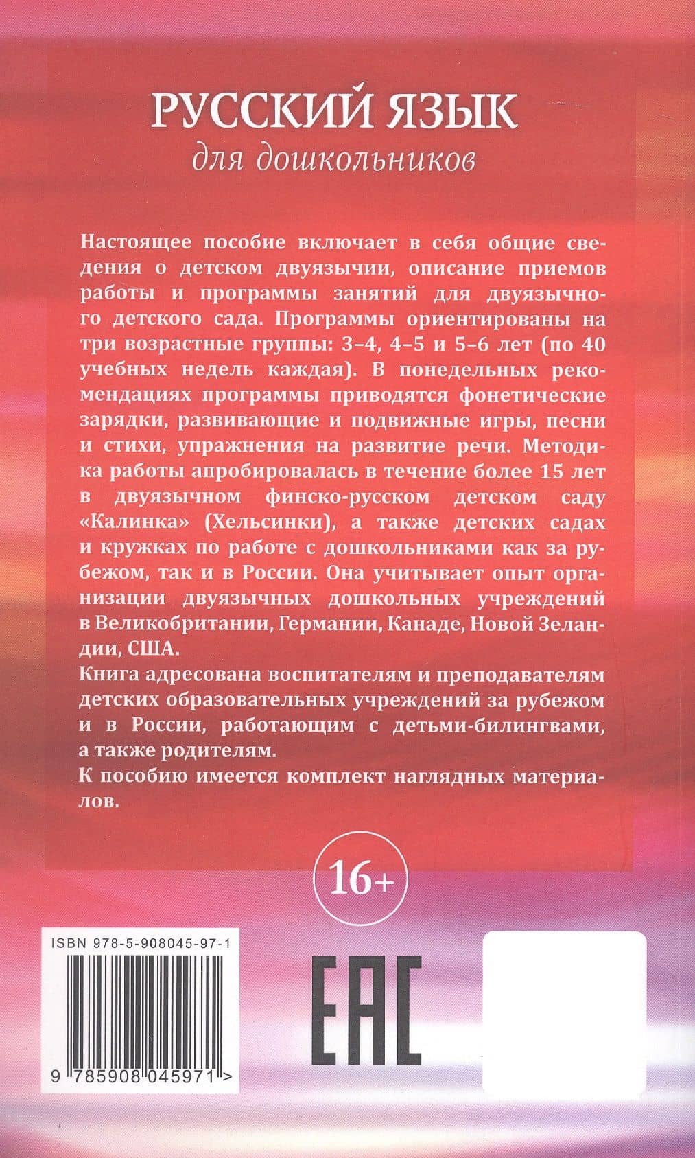 Русский язык для дошкольников. Учебно-методическое пособие для двуязычного детского сада — Наталья Михайловна Родина (2)
