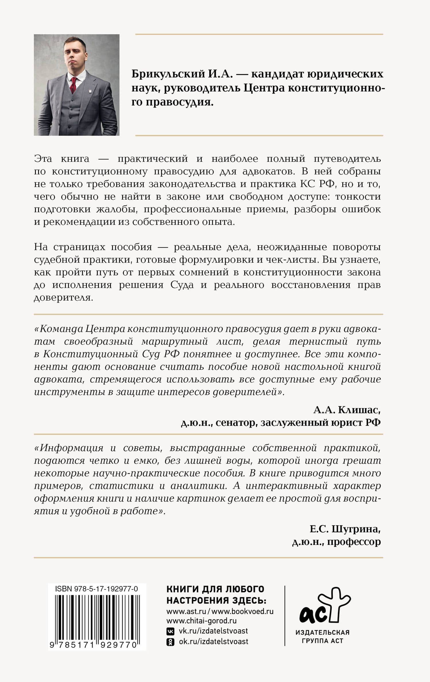 Защита в Конституционном Суде Российской Федерации: пособие для адвокатов — Иван Александрович Брикульский (2)