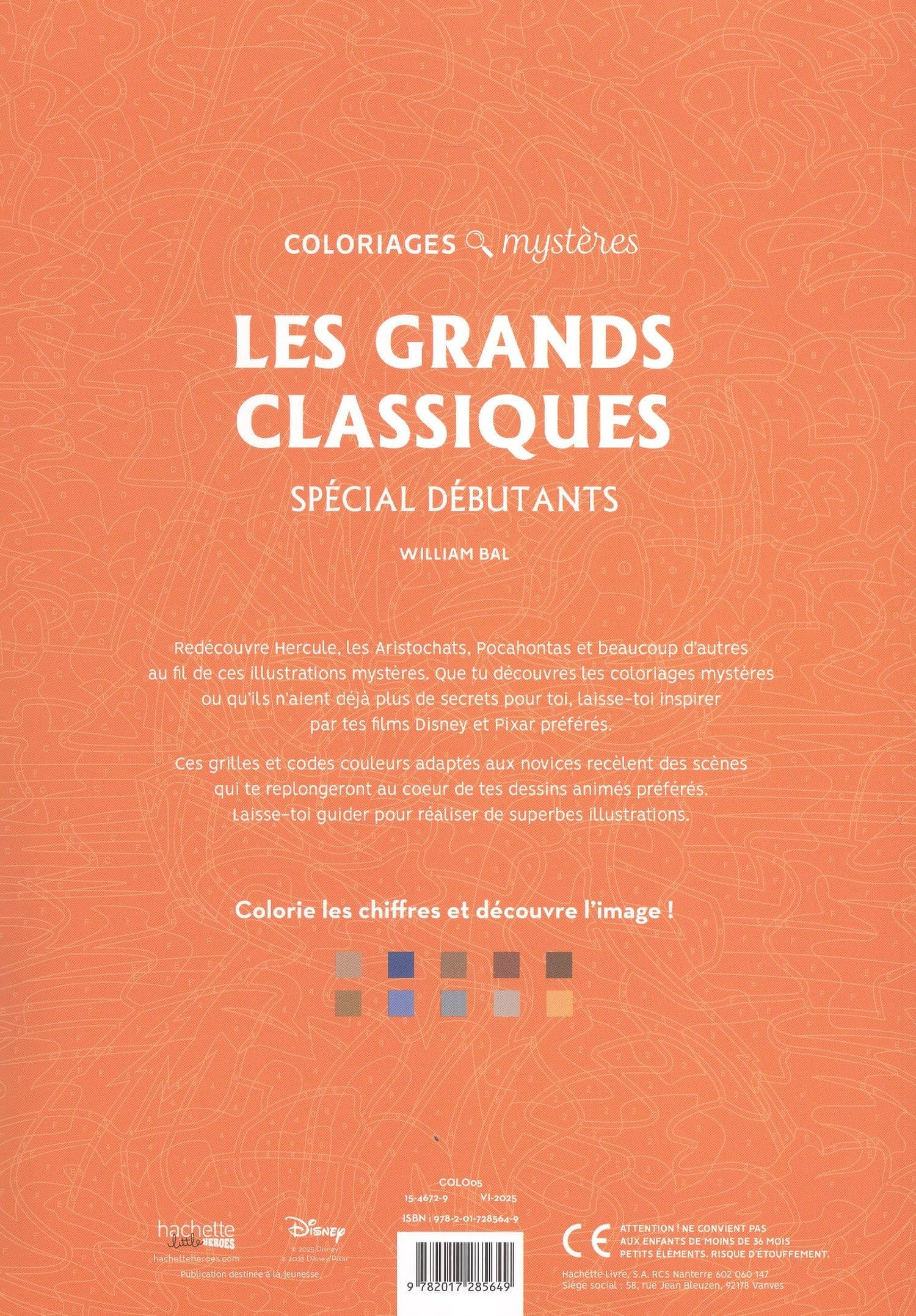 Coloriages mystères Disney - Grands classiques Spécial débutants (2)