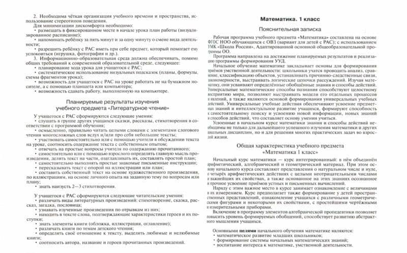 Примерные рабочие программы для обучающихся с РАС. Вариант 8.2. 1 и 1 дополнительный кл. ФГОС ОВЗ (2)