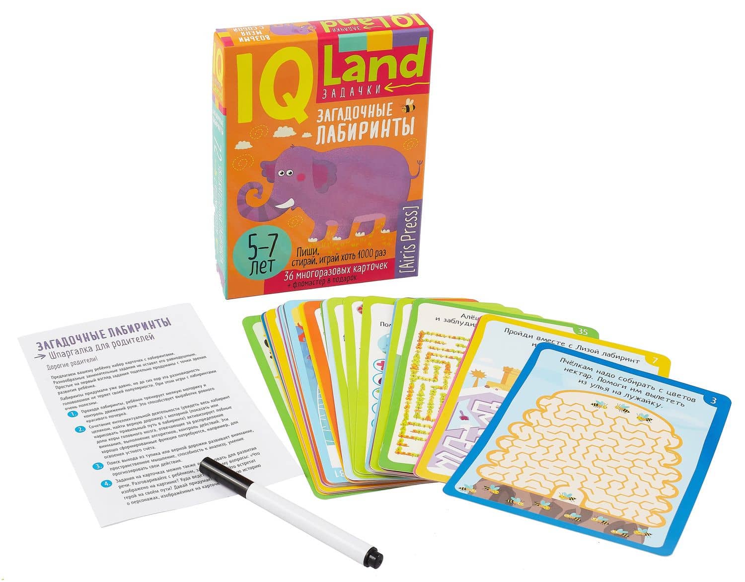 IQ Land. Задачки. Многоразовые карточки с маркером. Загадочные лабиринты — Елена Николаевна Куликова (3)
