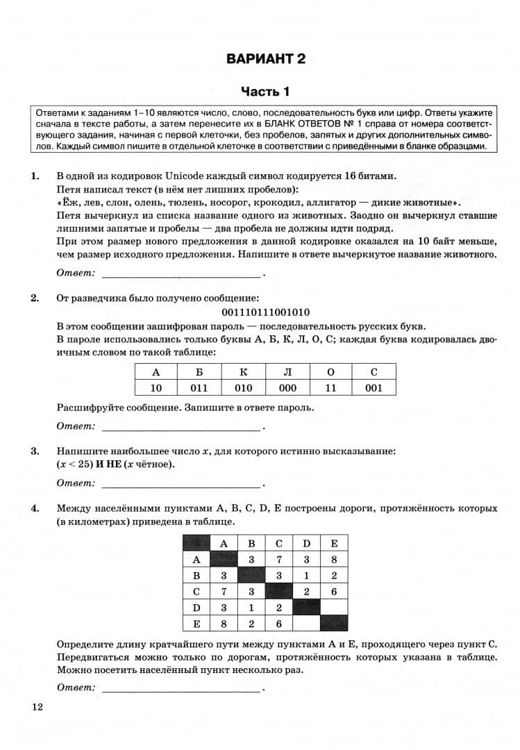 ОГЭ-2024. Информатика. 10 вариантов. Типовые варианты экзаменационных заданий — Денис Михайлович Ушаков (2)