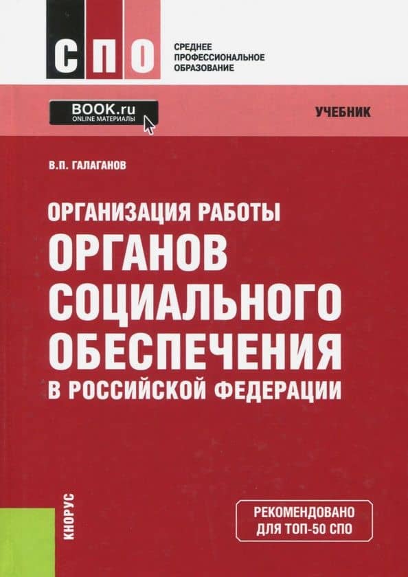 Организация работы органов социального обеспечения в Российской Федерации. Учебник — Владимир Петрович Галаганов