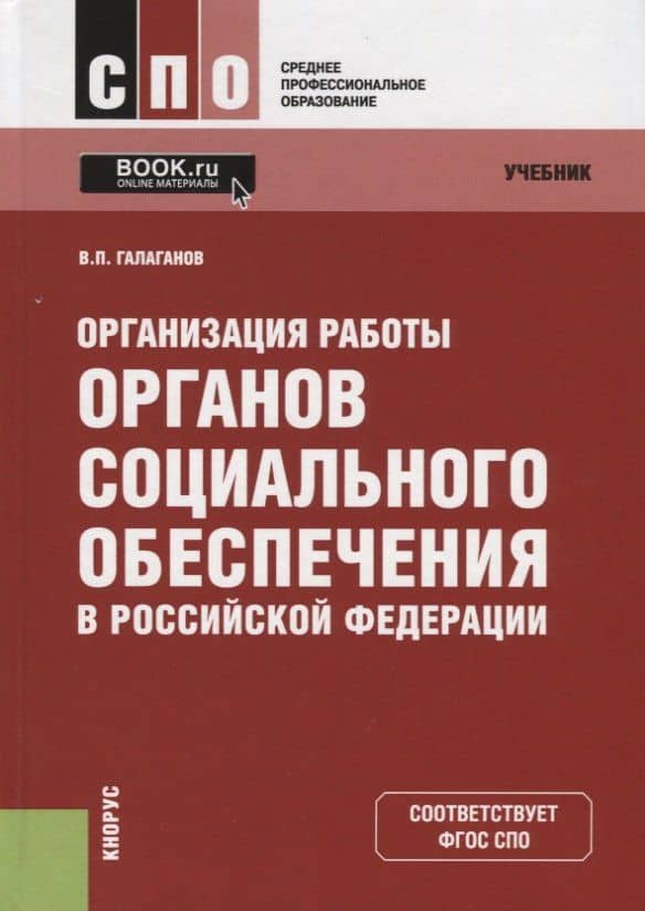Организация работы органов социального обеспечения в Российской Федерации. Учебник — Владимир Петрович Галаганов