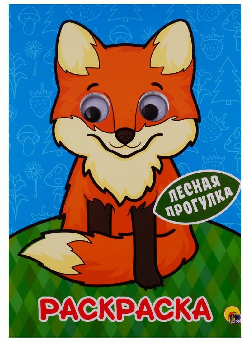 РАСКРАСКА А4 с глазками 22мм. ЛЕСНАЯ ПРОГУЛКА